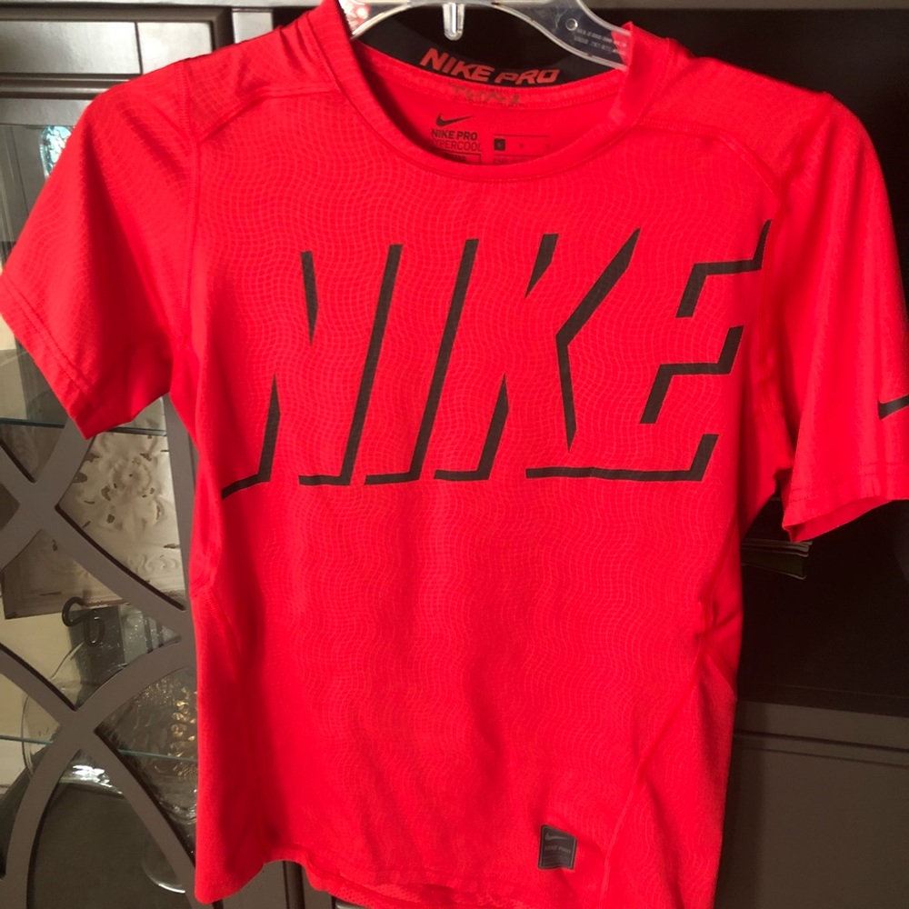red nike athletic shirt